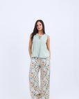HS 107- Flowery Soft  Pants with Top