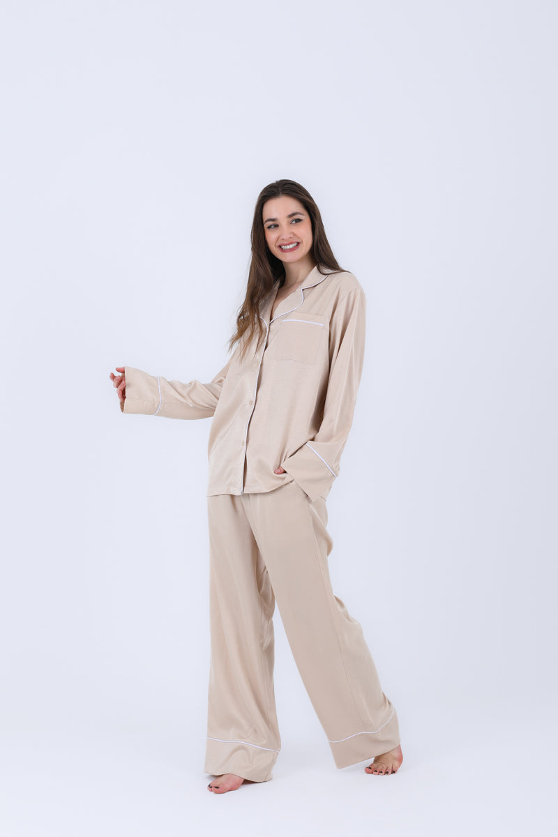 Hs 108-Soft Touch Long Sleeve Pajama Set