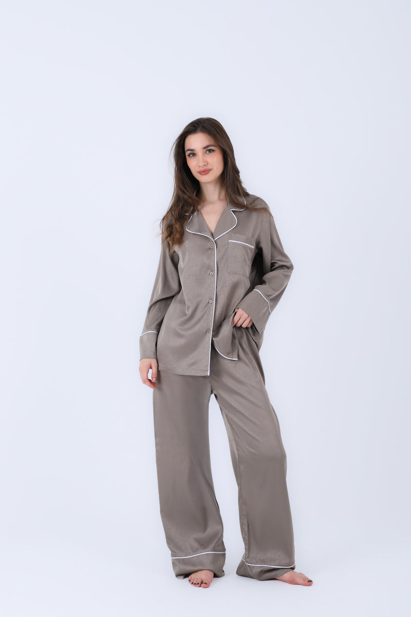 Hs 108-Soft Touch Long Sleeve Pajama Set