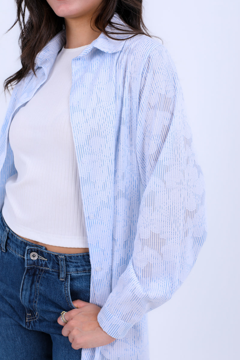 Cloud Bloom Shirt Dress