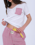 HS 103- Stripe Pants Comfort Pajama Set