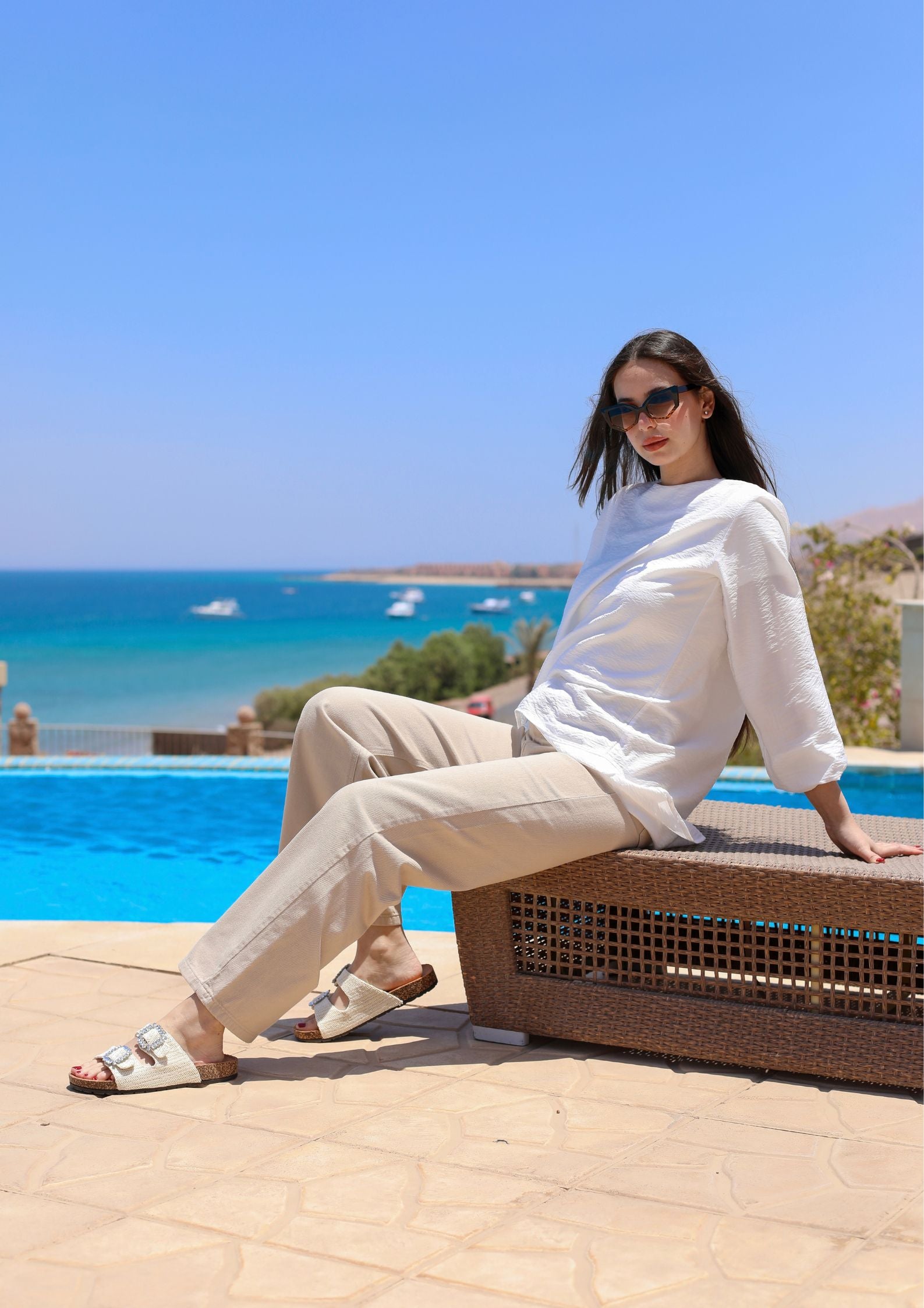 Elasticated Cuffs Plain Blouse