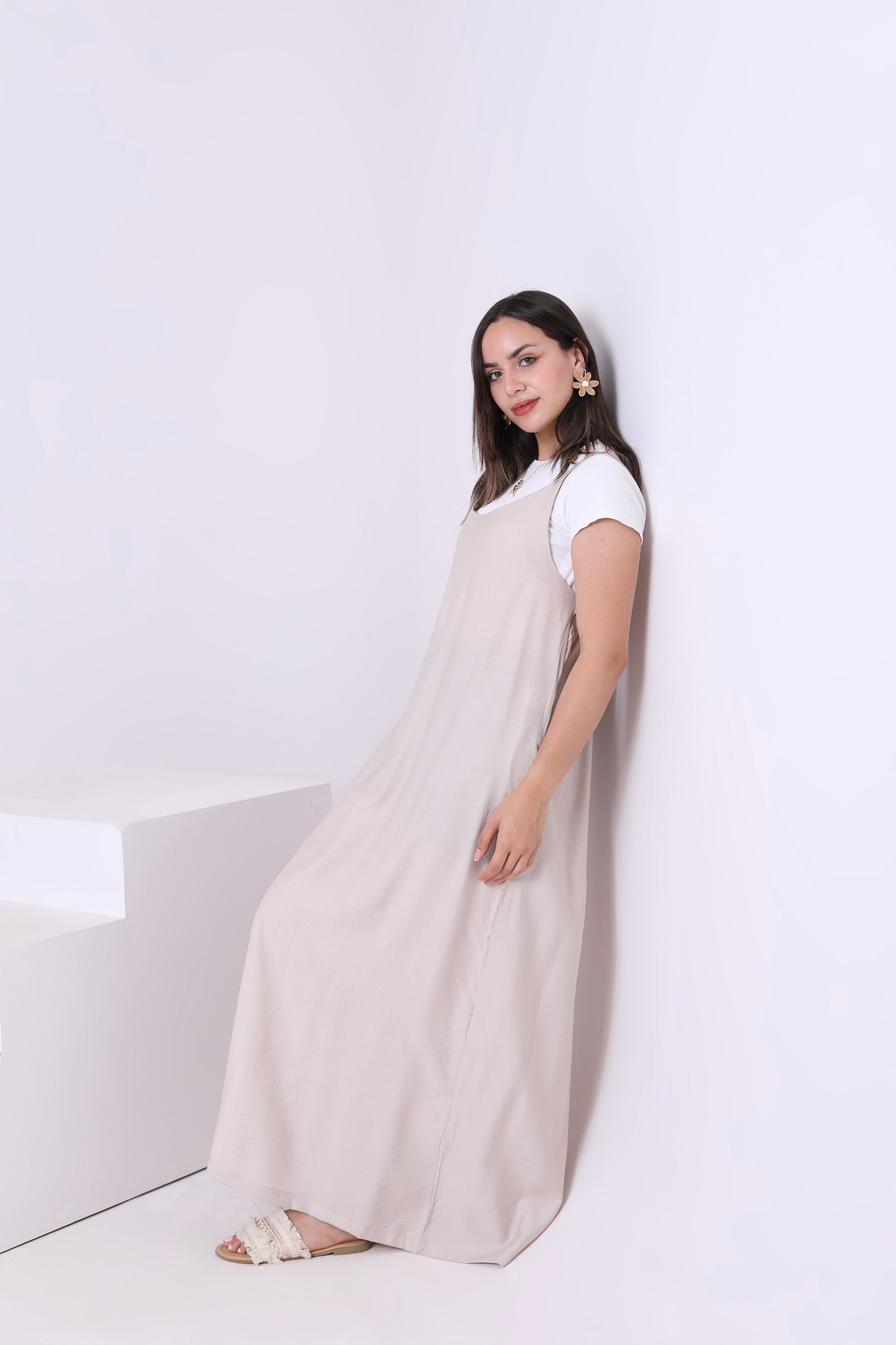 Sleeveless Linen Blend Dress