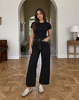 Wide Leg Gabardine Pants
