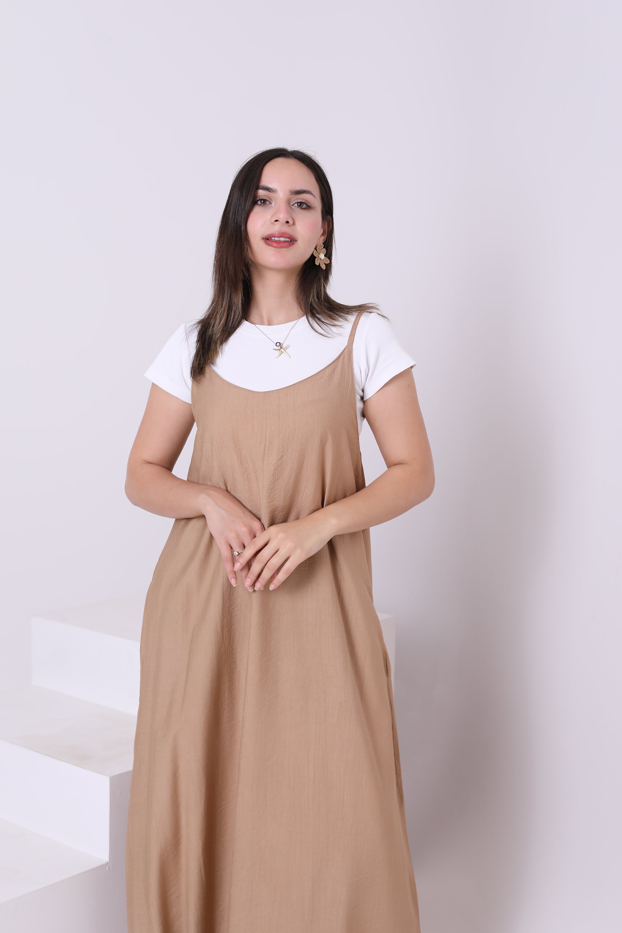 Sleeveless Linen Blend Dress
